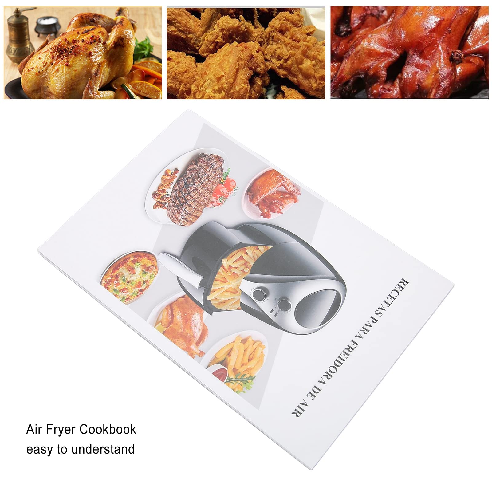**Air Fryer Cookbook with 32 Easy Recipes - Illustrated Cooking Guide & Cheat Sheet Magnets - Best Air Fryer Accessories for Quick Meals - Perfect for Busy Families & Healthy Cooking**