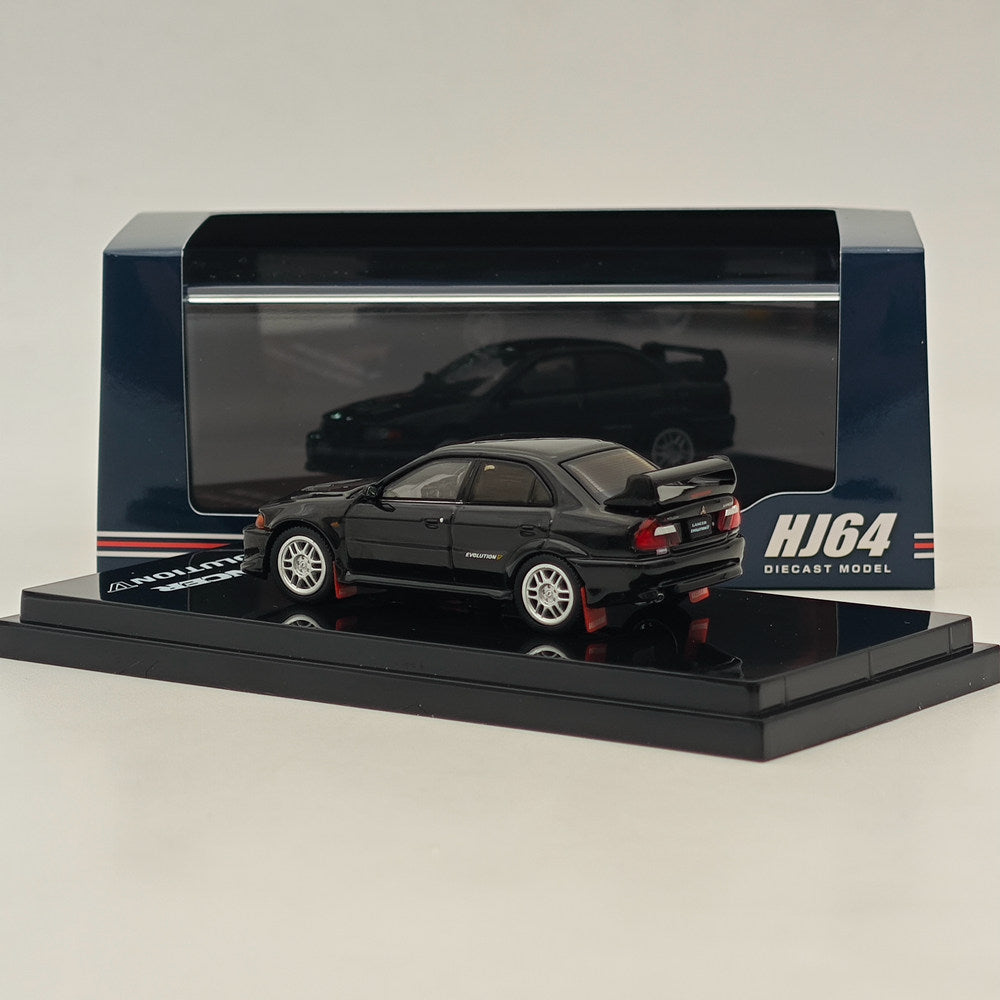 1/64 Scale Mitsubishi Lancer Evolution V GSR (CP9A) 1998 Model Diecast Car - Hobby Japan HJ642032ABK Black | Collectible Miniature Vehicle for Display, Racing Diorama & Car Enthusiasts