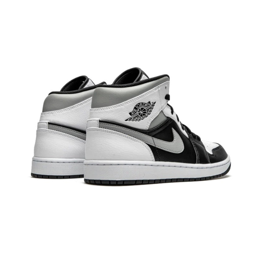 Air Jordan 1 Mid Sneakers - White Shadow Black & Light Smoke Grey - Men's Basketball Shoes for Casual Wear & Street Style