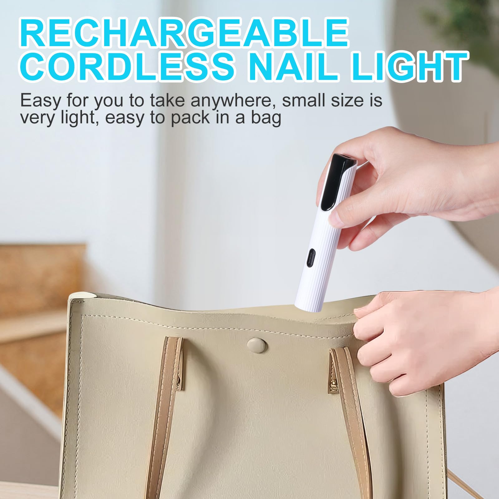 Rechargeable Cordless UV LED Nail Lamp for Gel Polish & Rhinestone Glue - Portable Handheld Curing Light with Digital Display for Home DIY Manicures & Nail Art