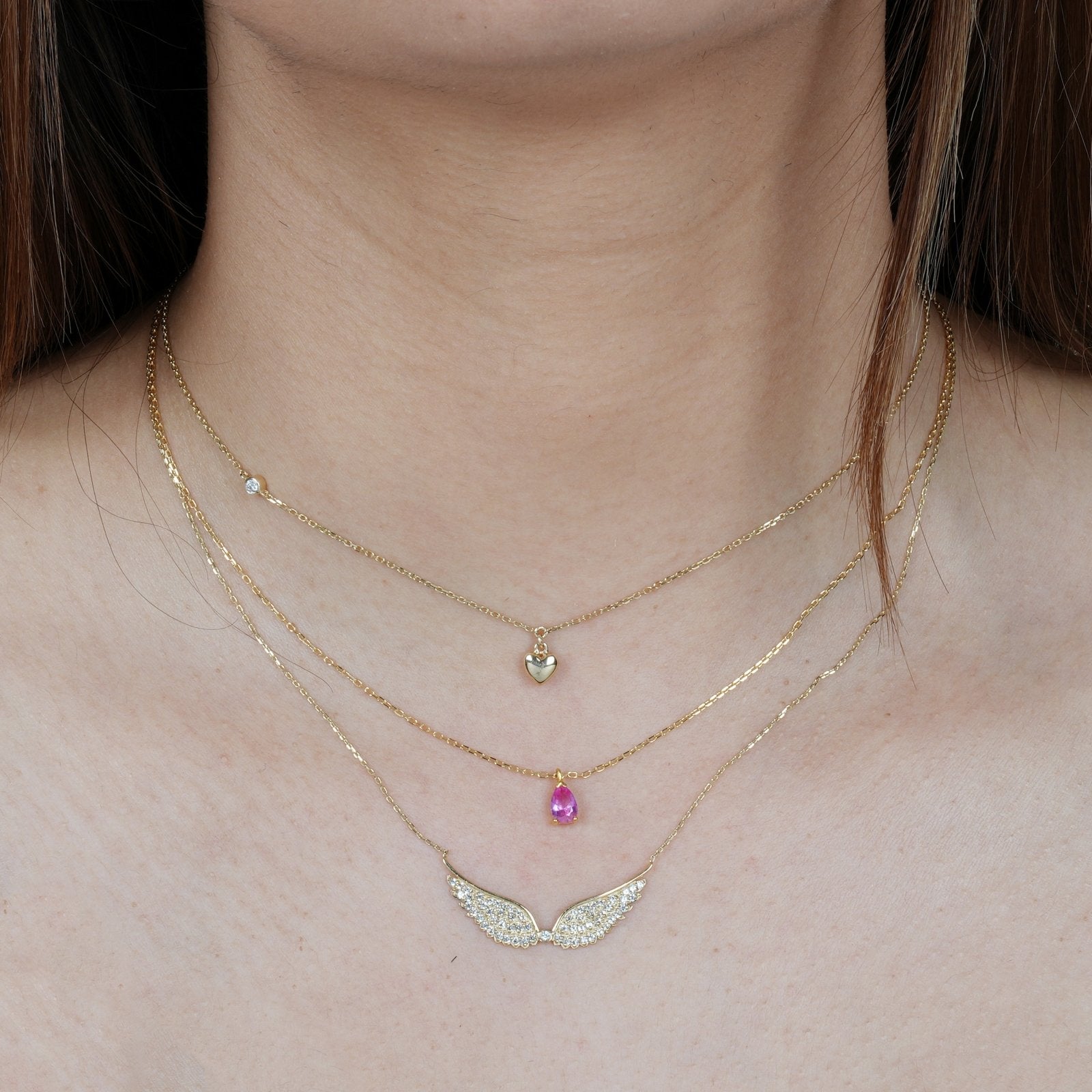 14k Yellow Gold Pear Pink Topaz Pendant Necklace for Women - Elegant Gemstone Jewelry Gift for Birthday, Anniversary & Special Occasions