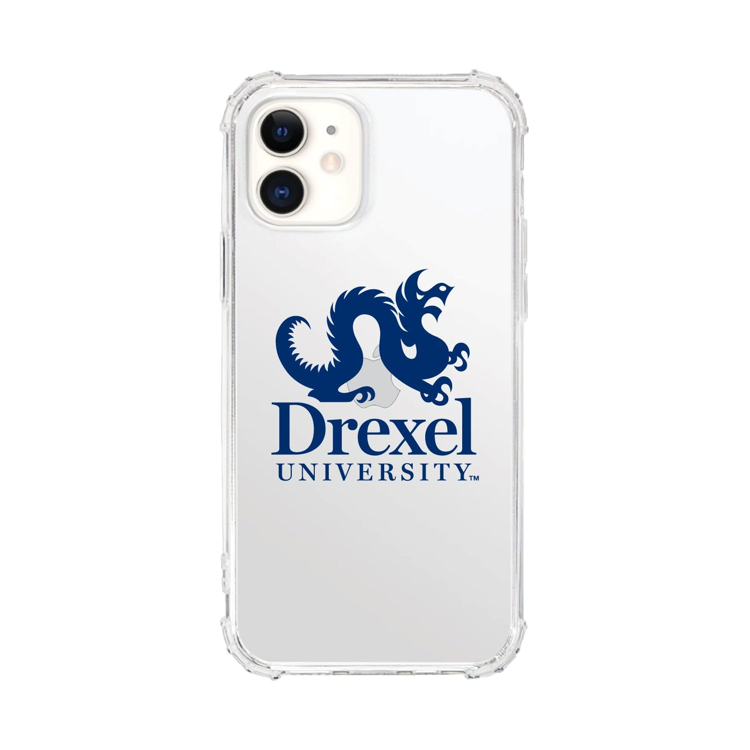 OTM Essentials Shockproof Phone Case for iPhone 12/12 Pro - Durable Tough Edge Protection - Drexel University Themed Classic White Design - Perfect for College Students & Alumni