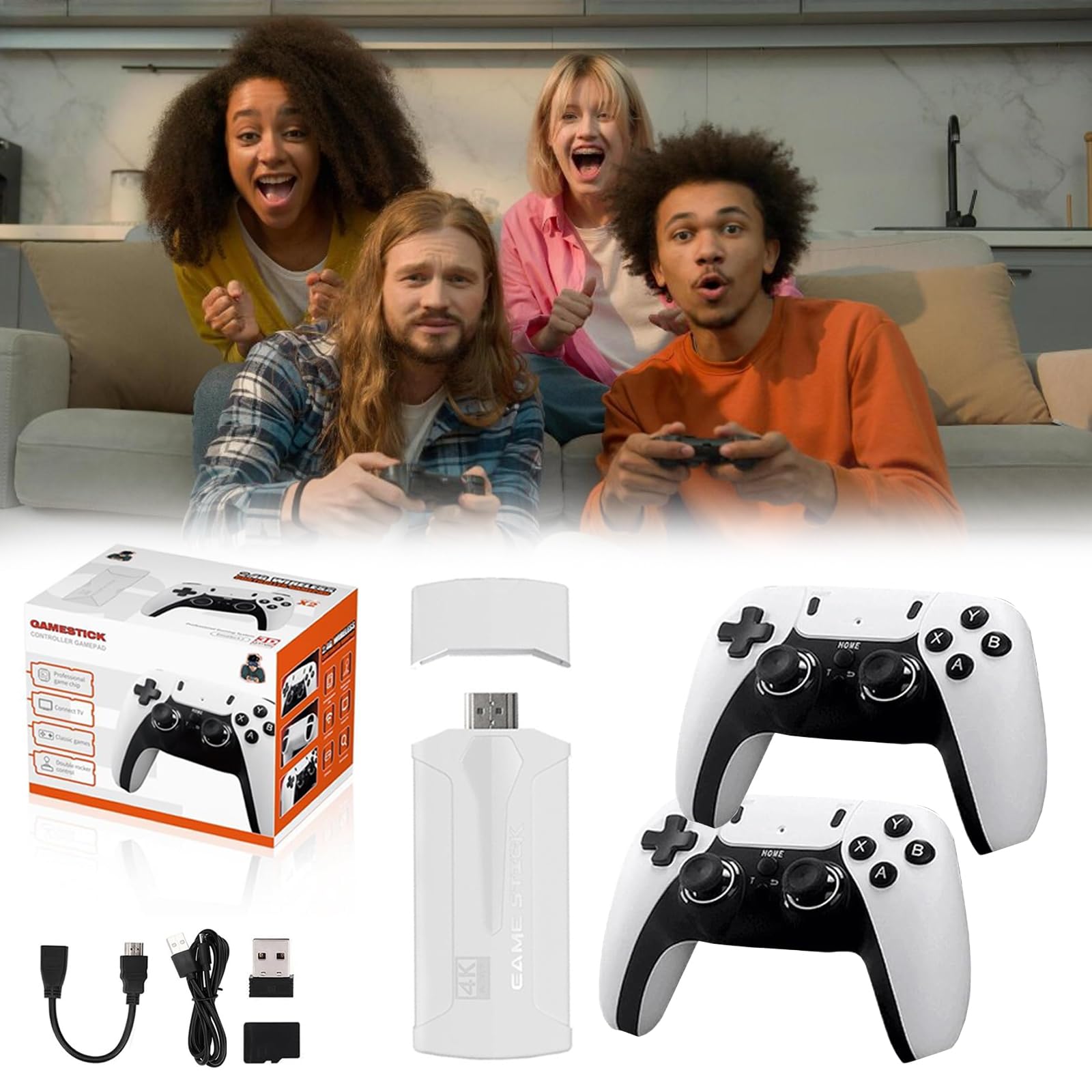 Lumillary Retro Gaming Stick - 60,000 Classic Games, 4K Plug & Play Console with 256GB Storage | Perfect for Family Game Nights & Nostalgic Entertainment