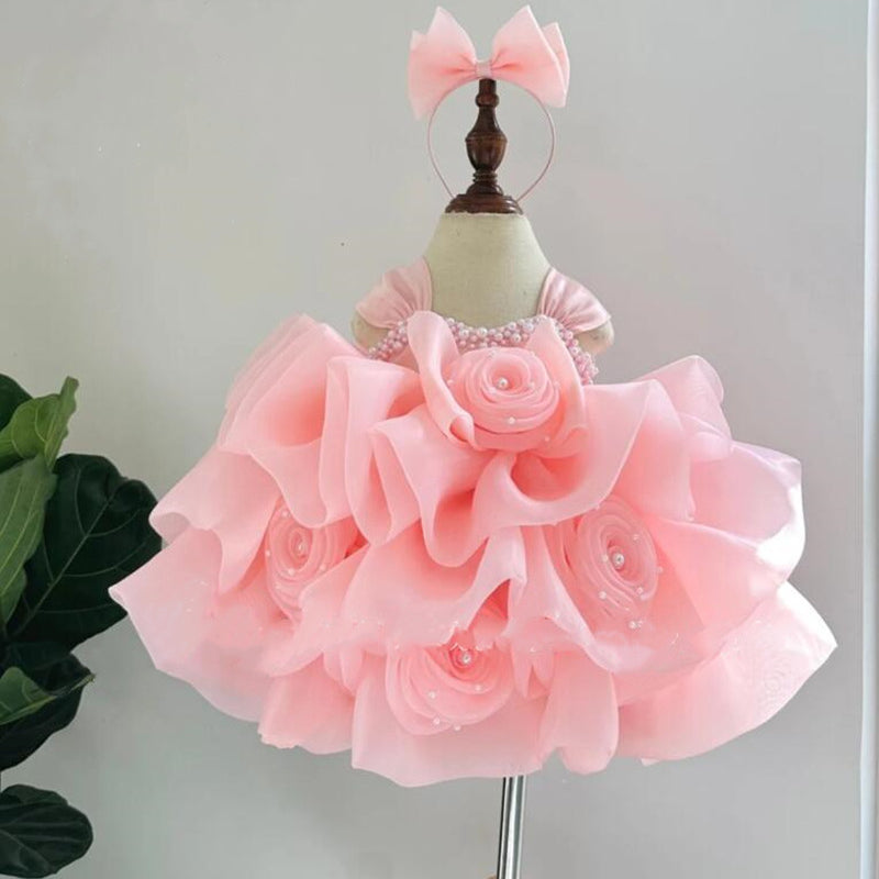 Adorable Baby Girl Pageant Dress - Fluffy Toddler Princess Birthday Gown for Special Occasions | Perfect for Pageants, Birthday Parties & Photo Shoots