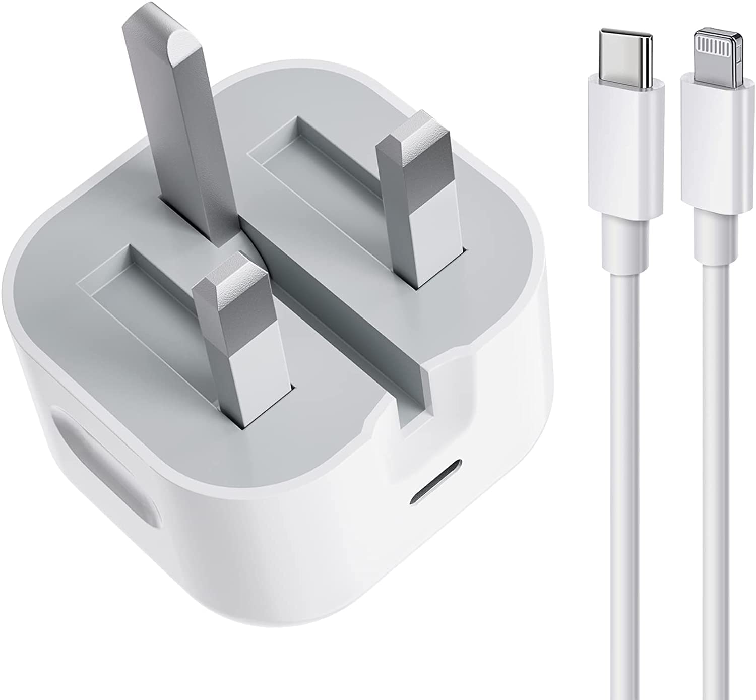 20W USB-C Fast Charger for iPhone 14/13/12/11/X/8 & iPad | PD Quick Charger with Cable | Compatible with iPhone 14 Pro Max/Plus/Pro & More | Perfect for Home, Office & Travel Charging