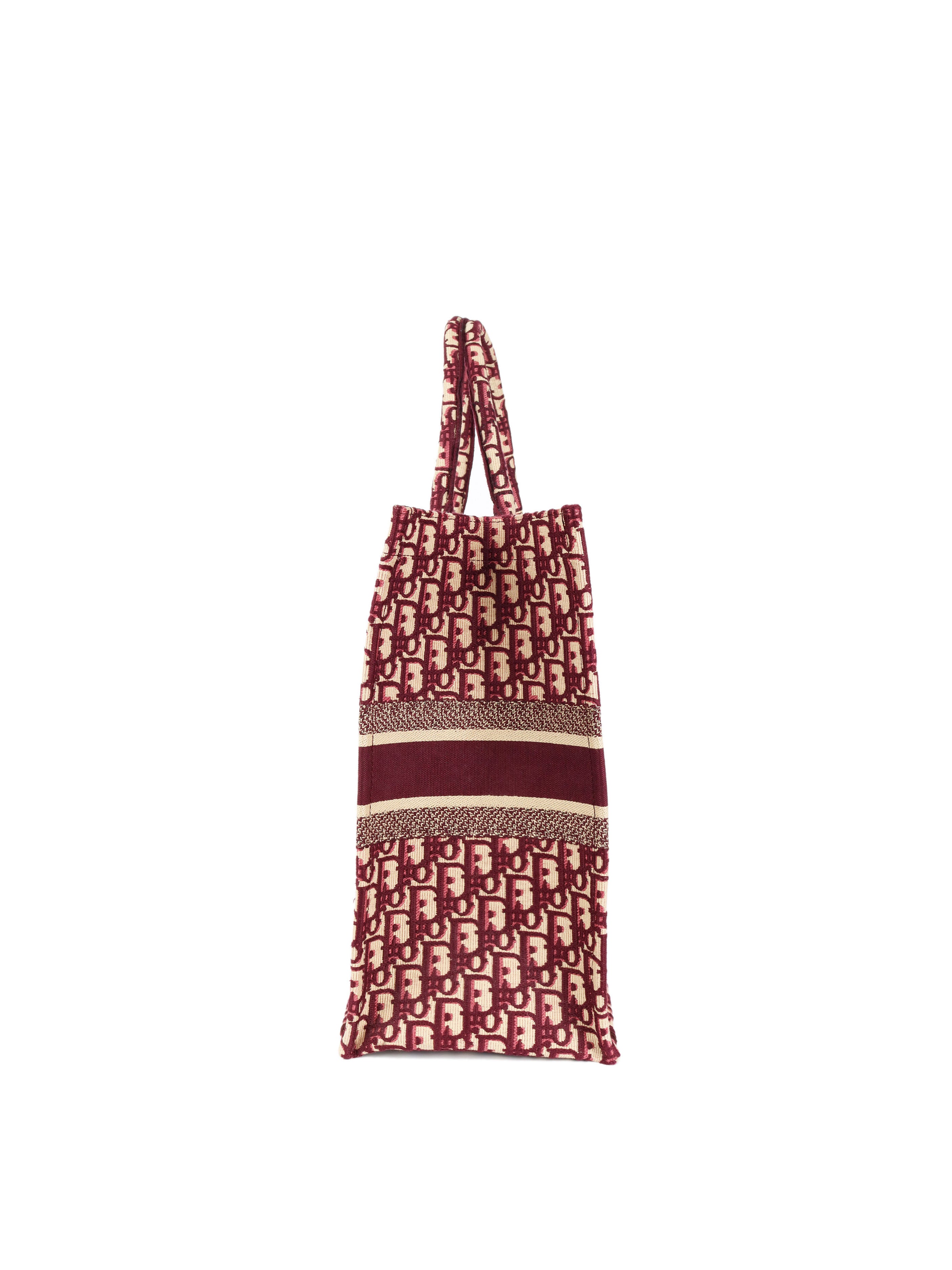 Dior Large Burgundy Oblique Book Tote Bag - Luxury Designer Handbag for Women, Perfect for Work, Travel & Everyday Use