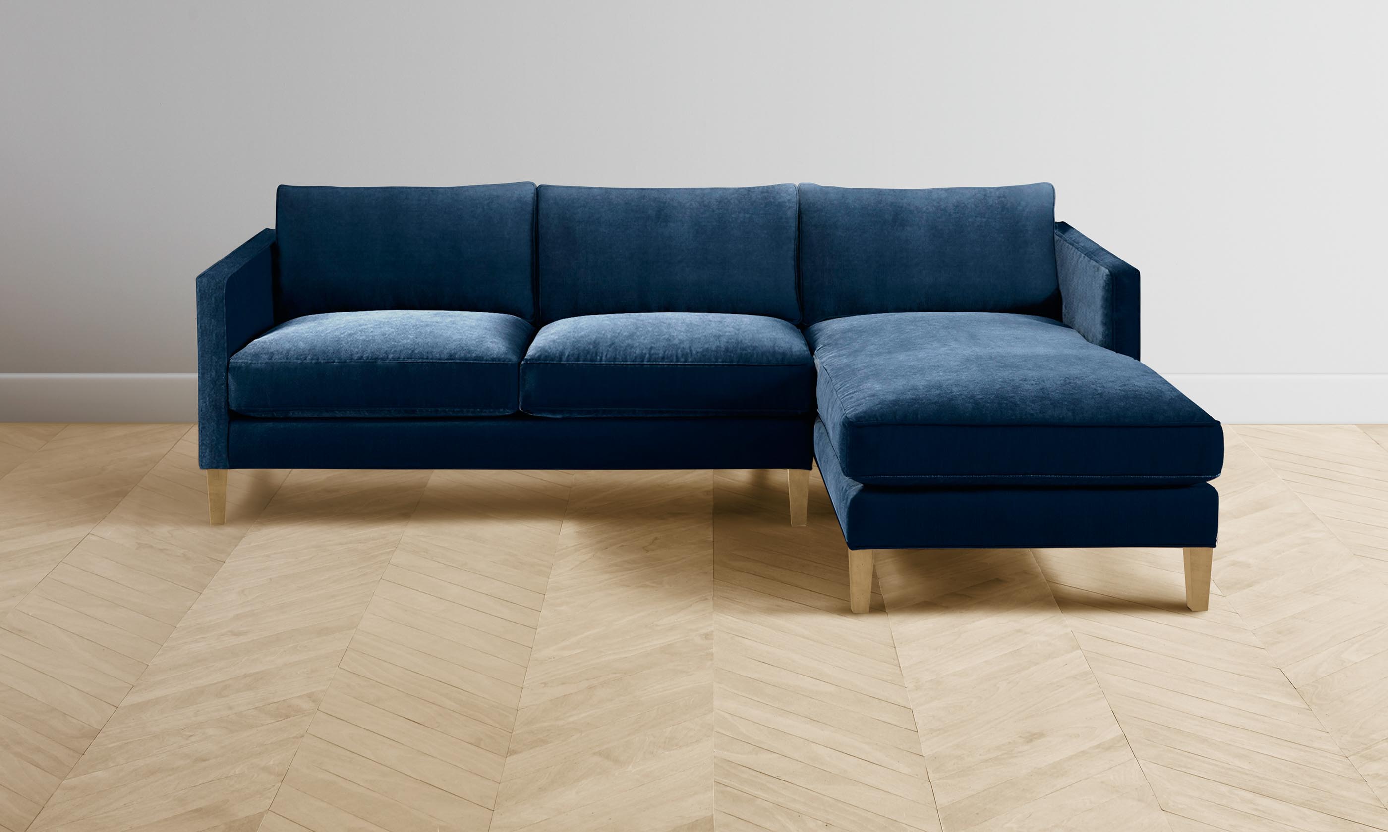 The Crosby Sectional Sofa - Luxurious Performance Velvet in Sapphire Blue - Perfect for Living Rooms, Lounges & Home Theater Seating