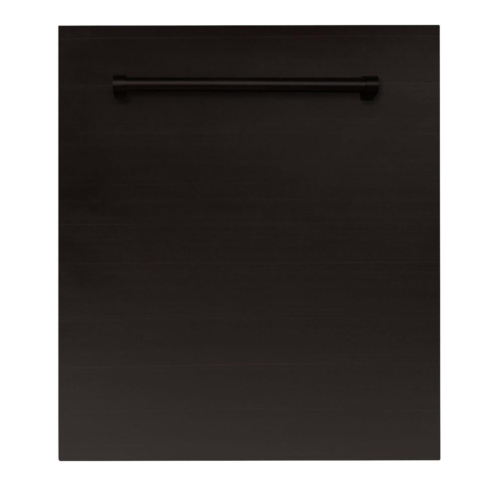 ZLINE 24 Inch Built-In Dishwasher - Oil Rubbed Bronze Finish, Stainless Steel Tub, Traditional Handle, Ultra Quiet 52dBa (DW ORB H 24) - Perfect for Modern Kitchens and Open Concept Homes