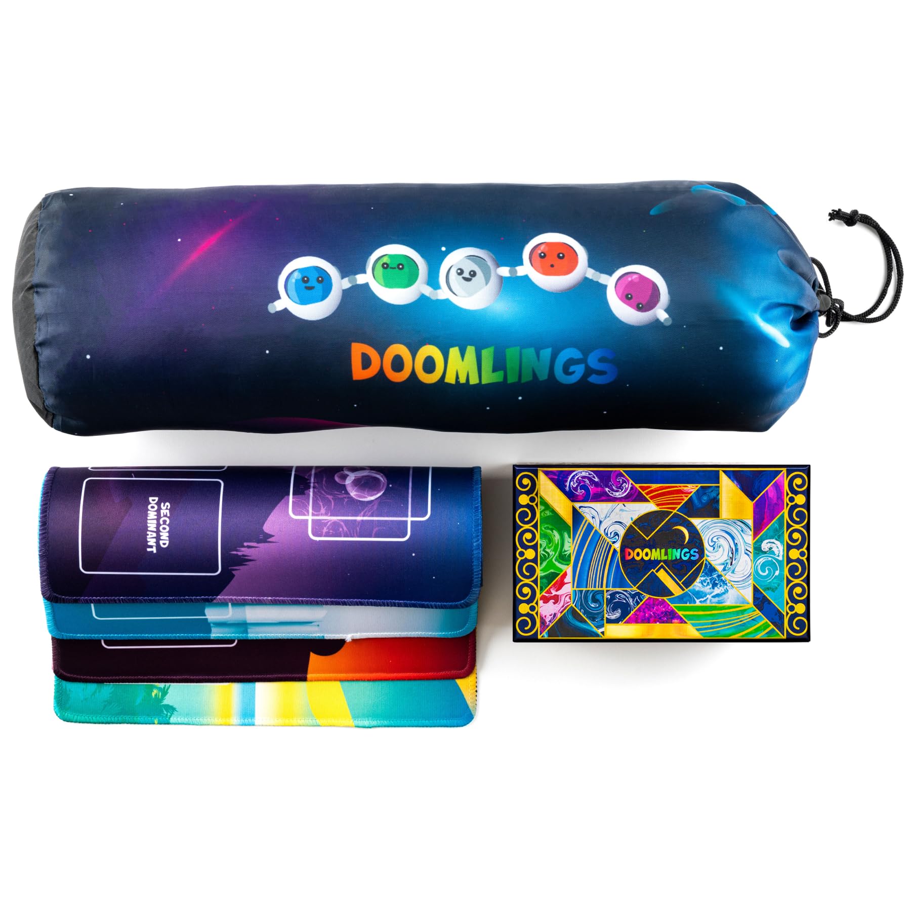Doomlings Card Game & Playmats Carrying Bag | Waterproof Storage for 7 Player Mats & Game | Perfect for Game Nights & Travel