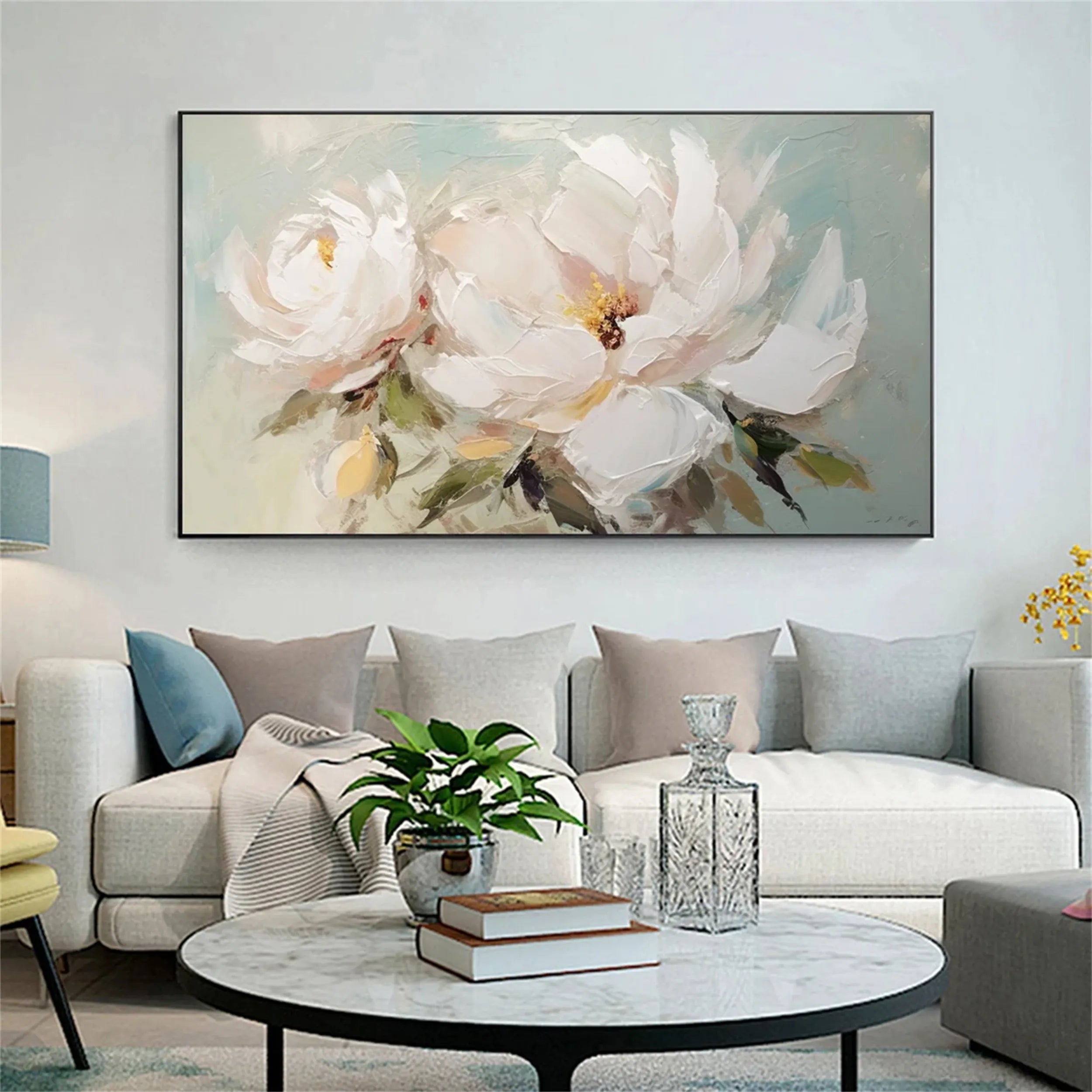 Flower and Tree Painting #FT054 - Handmade Canvas Art for Home Decor, Office Wall Art, Living Room & Bedroom Aesthetic