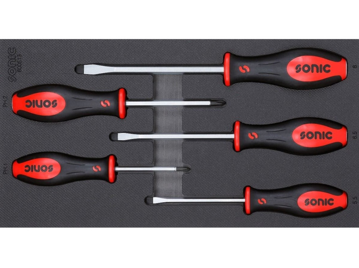 Sonic Foam System Go Through Screwdriver Set - 5 Piece 1/3