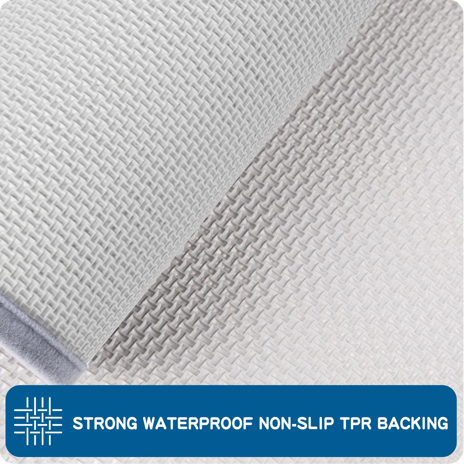 PURRUGS Machine Washable Non-Slip Kitchen Rugs Set of 2 (17x30 + 17x48 Inch) - Super Absorbent Anti-Skid Floor Mats for Sink, Laundry & High Traffic Areas - Soft Grey Runner Rugs for Home & Kitchen Decor