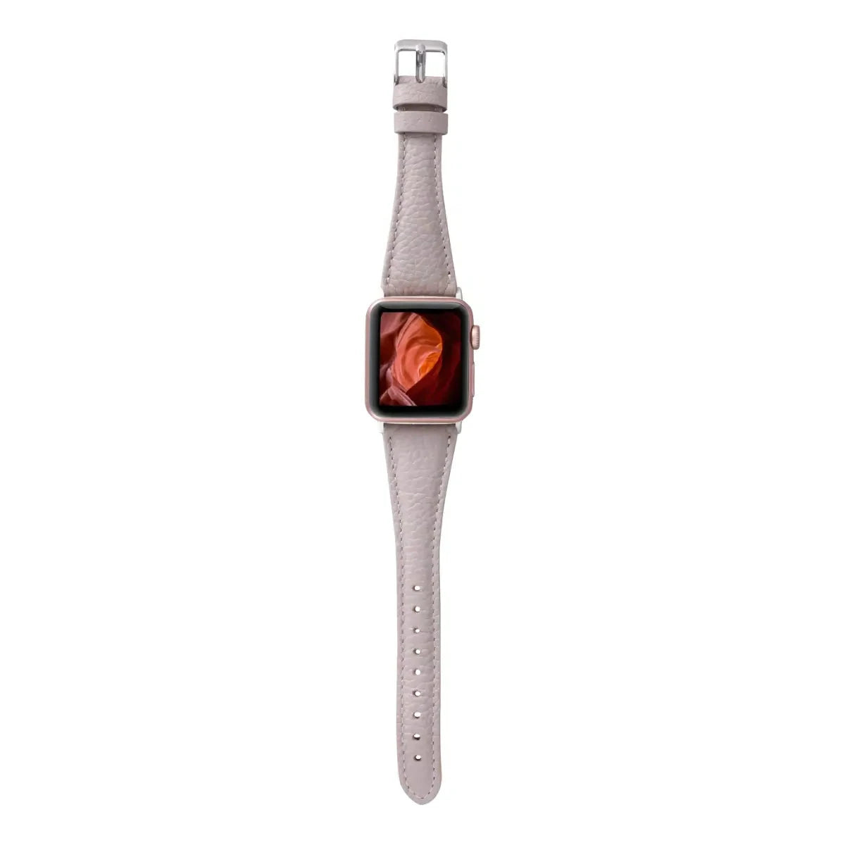 Premium Beige Genuine Leather Slim Apple Watch Band - Stylish & Comfortable for Everyday Wear, Workouts & Fashion Accessories