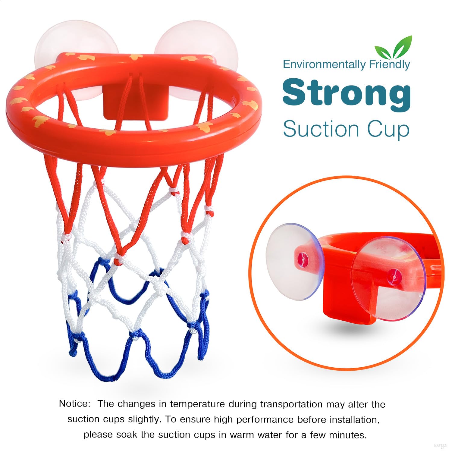 **Mold-Free Bath Toys for Toddlers - Bathtub Basketball Hoop with 4 Soft Balls & Strong Suction Cups | Fun Shower & Bath Time Games for Boys & Girls | Perfect for Indoor Play & Kids' Bathroom Activities**