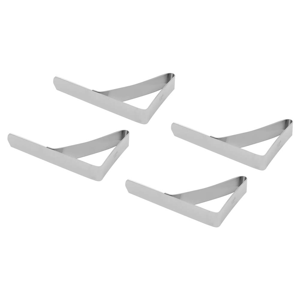 Jerliflyer 4-Pack Stainless Steel Tablecloth Clips - Heavy Duty Non-Slip Table Cloth Clamps for Outdoor Picnics, BBQs, and Party Decorations