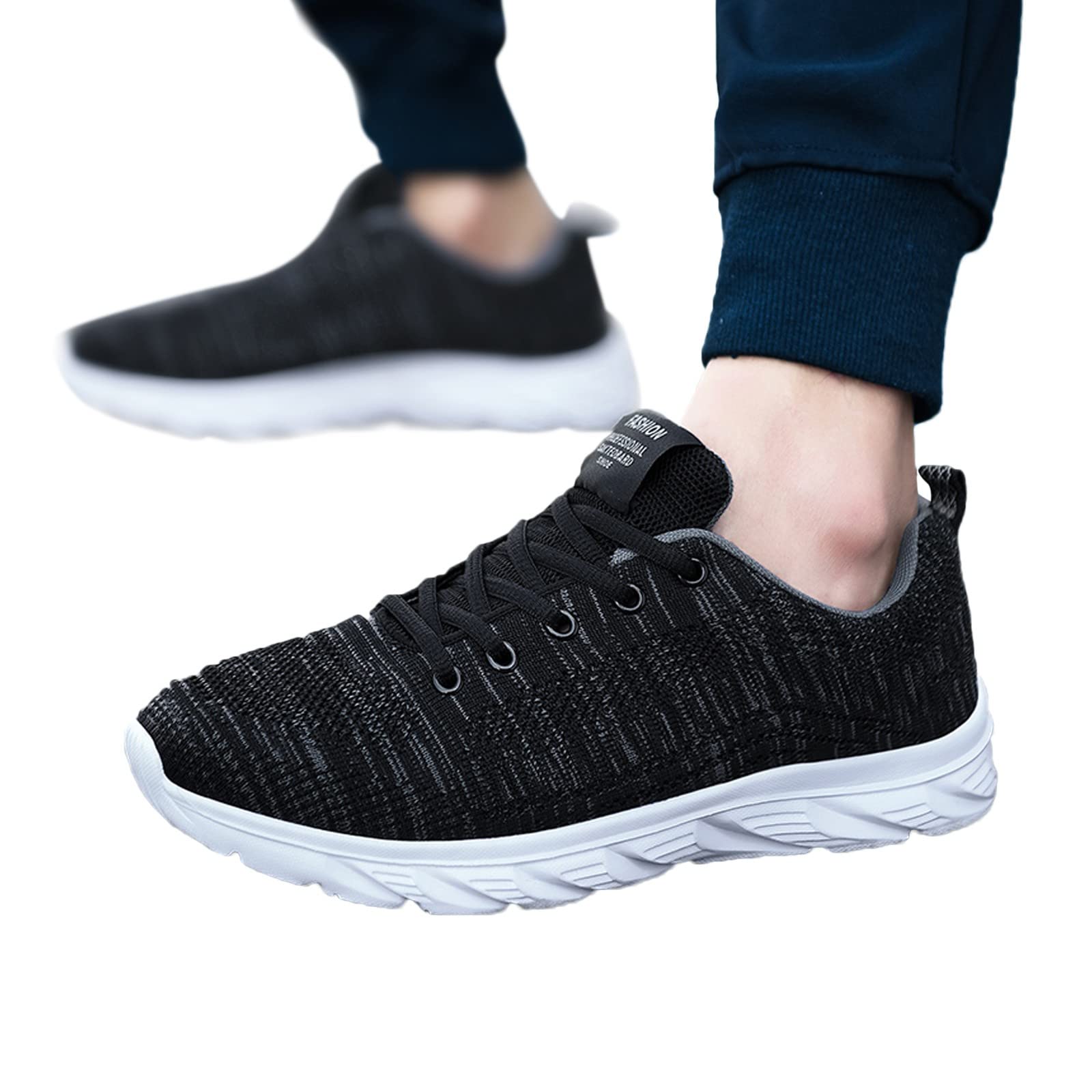 Men's Breathable Lightweight Sports Shoes - Soft Comfortable Walking & Gym Shoes - Slip On Casual Sneakers for Running, Workout & Daily Wear