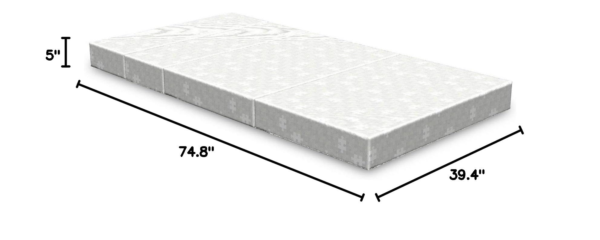 Ambesonne Grey Foldable Mattress - 74.8