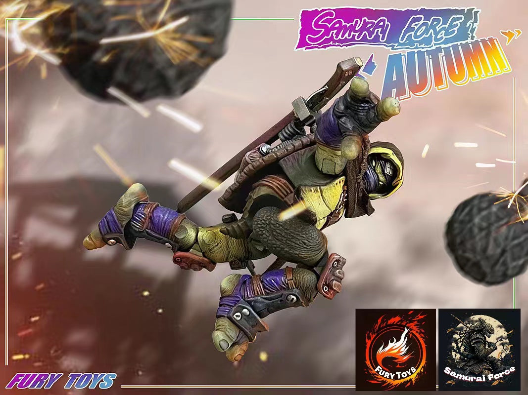 Fury Toys 1/12 Scale 5-Inch Samurai Force Turtles Autumn Action Figure - Collectible Ninja Turtle Toy for Display, Photography & Role Play Scenes