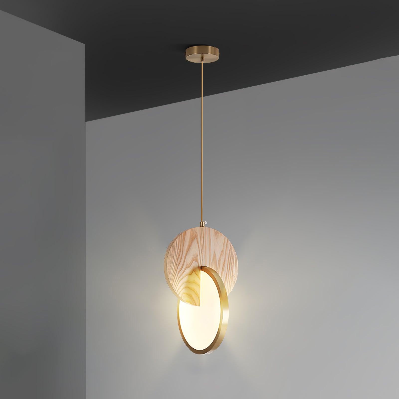 Modern Double Disk Pendant Light - Adjustable Hanging Chandelier for Dining Room, Kitchen Island & Living Room Decor