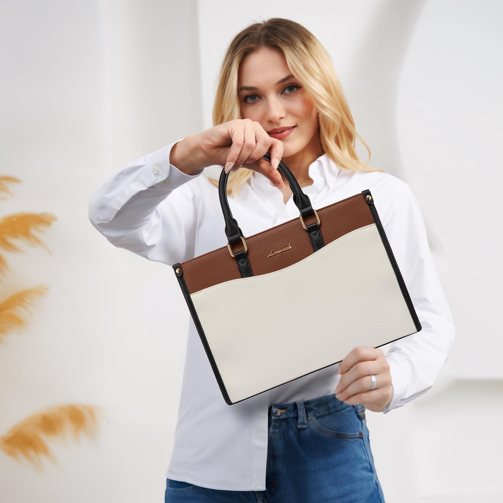 LOVEVOOK Women's Tote Bag & Crossbody Purse Set with Matching Clutch - Stylish Top Handle Satchel Handbag for Work, Travel & Everyday Use