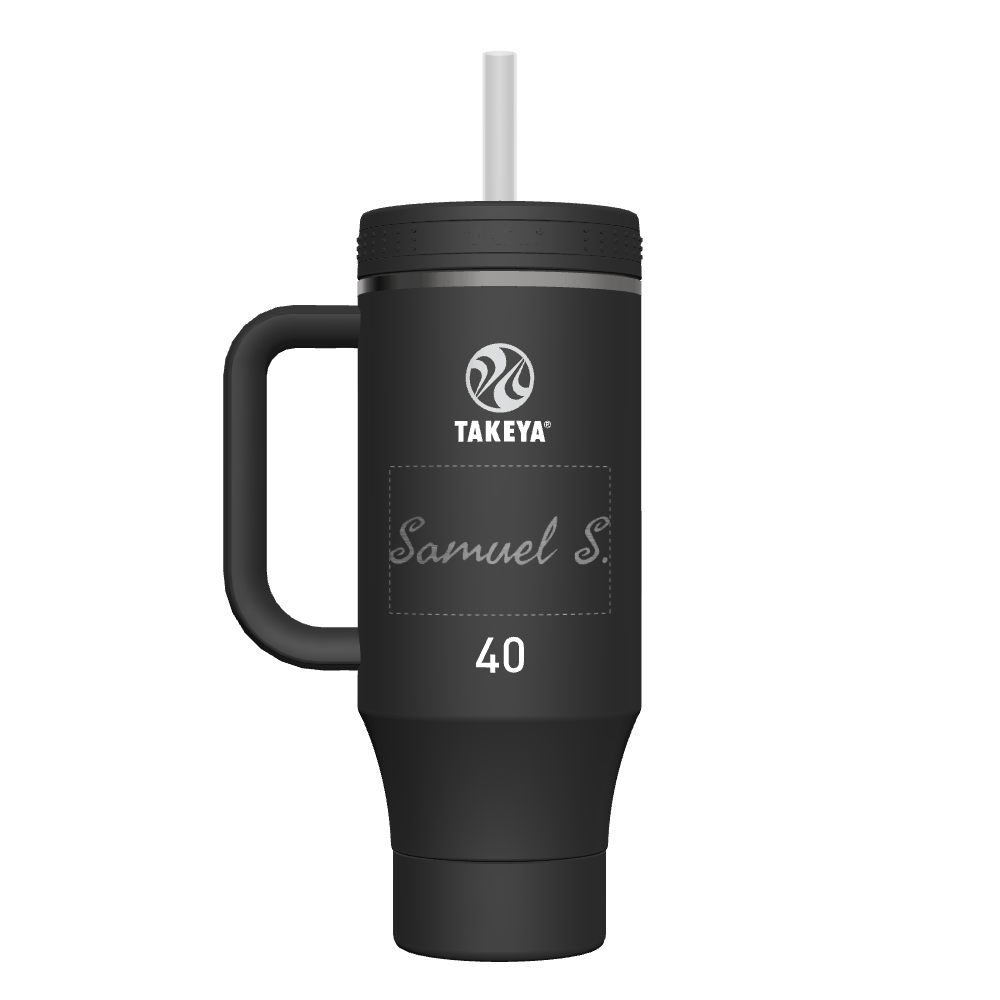 40 oz Customized Straw Tumbler with Handle - Insulated Stainless Steel Water Bottle for Hot & Cold Drinks - Perfect for Gym, Office, Travel and Outdoor Activities