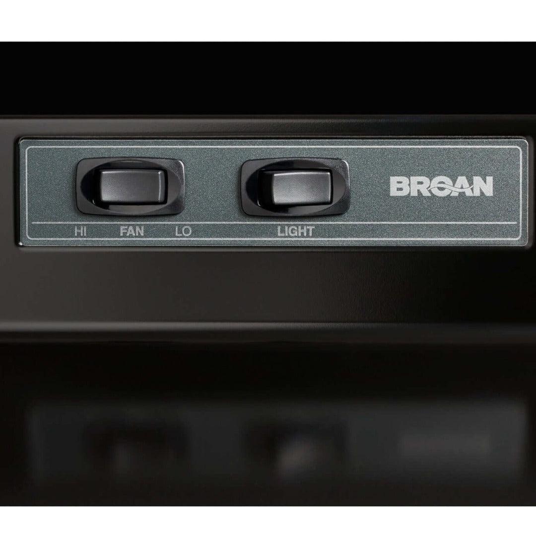 Broan F40000 Series 30-Inch Under Cabinet Range Hood with Built-In Light - Black (F403023) | Powerful Kitchen Ventilation for Smoke & Odor Removal | Perfect for Home Cooking & Grilling