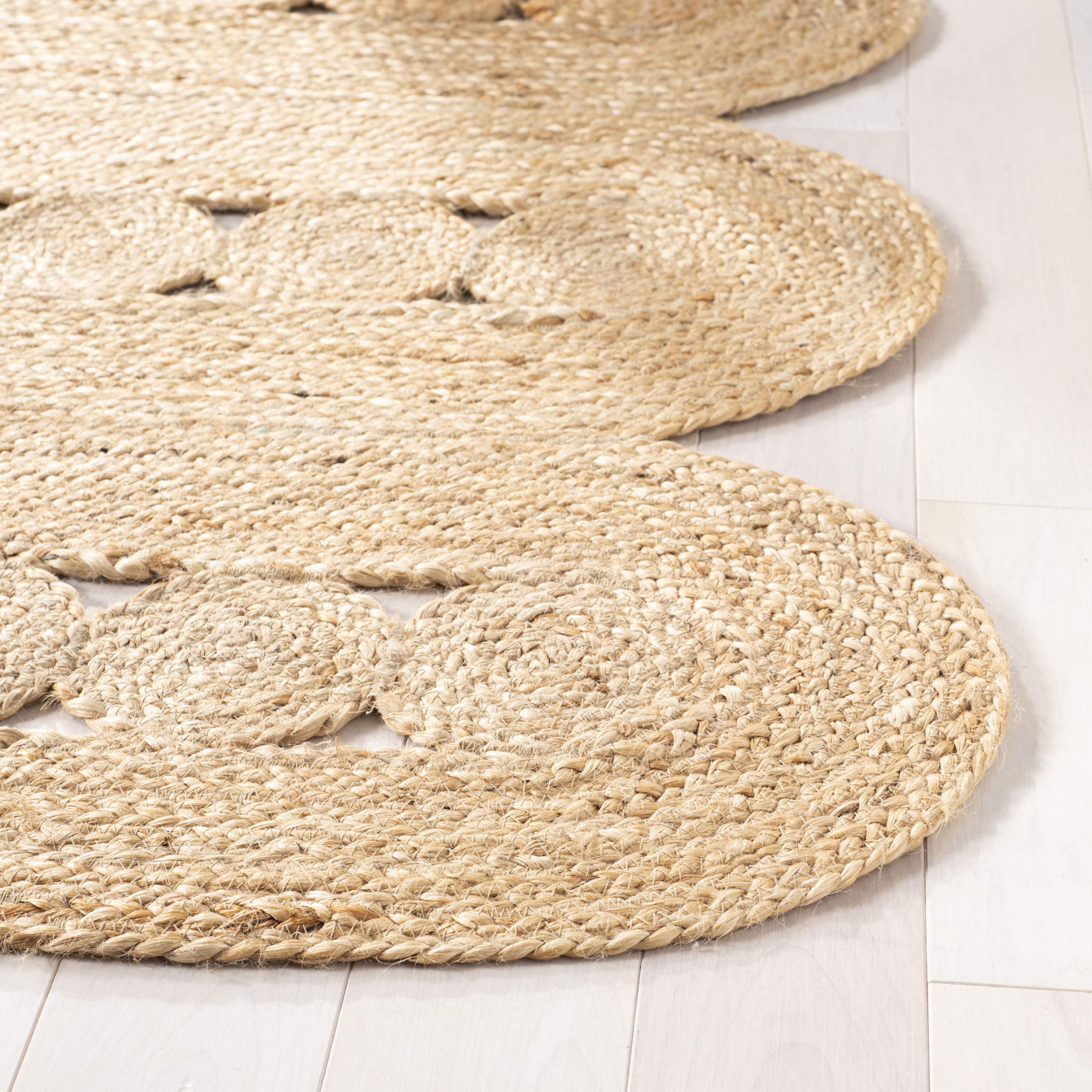 SAFAVIEH Natural Fiber Handmade Jute Area Rug - 8' x 10' Farmhouse Rustic Decor, Eco-Friendly Floor Covering for Living Room, Bedroom & High Traffic Areas | Perfect for Boho Chic, Coastal & Country Home Styles (NF365B)