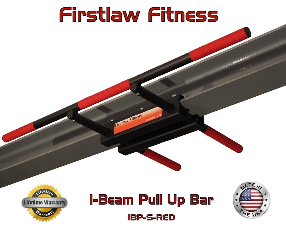 600 LBS Weight Limit Heavy Duty I-Beam Pull Up Bar - Extra Long Straight Pull-Up Bar with Premium Grip Tape - Made in USA - Perfect for Home Gym, CrossFit & Strength Training