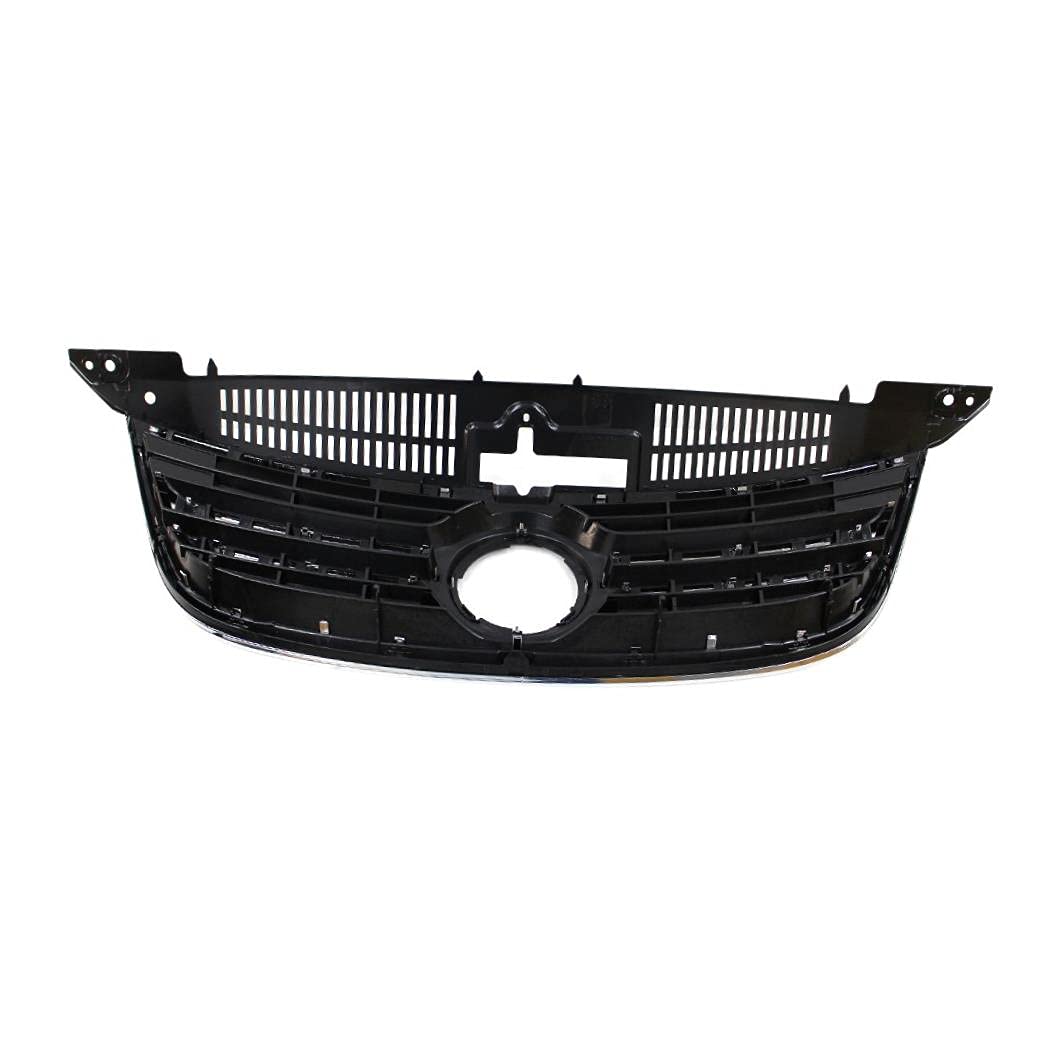 Chrome & Black Front Grille Grill Assembly for 2009-2011 Volkswagen Tiguan | Perfect Fit Replacement | Upgrade Your Car's Style for Daily Driving & Car Shows