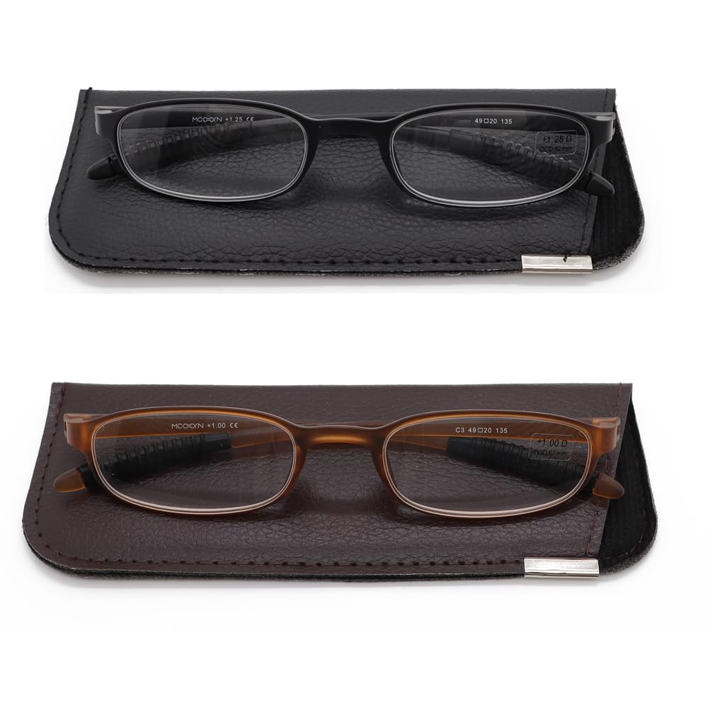 Lightweight Reading Glasses for Men & Women - Flexible Memory Plastic Frame Readers - Perfect for Reading, Computer Work & Crafts