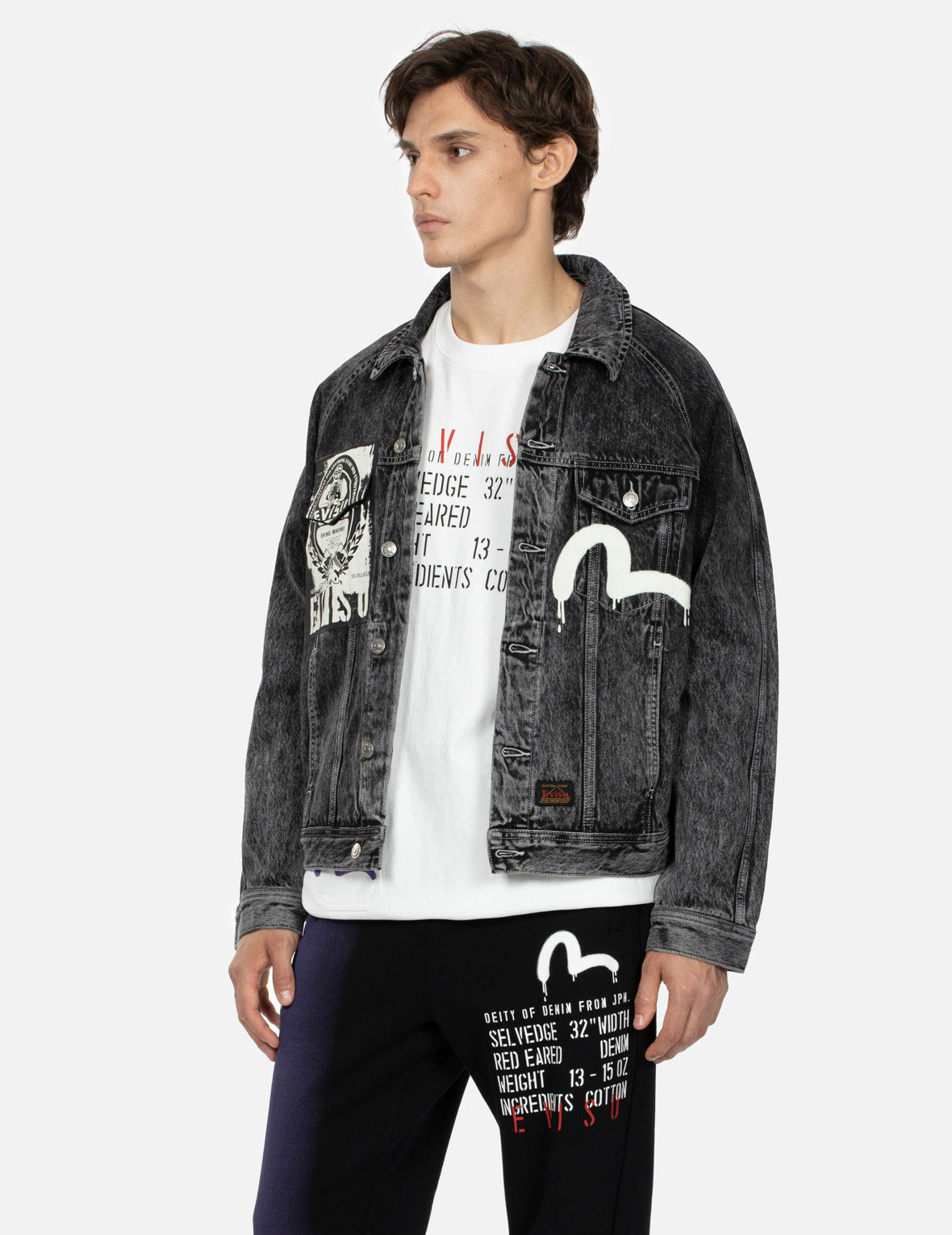 Stylish Loose Fit Denim Jacket with Graphic Print & Seagull Design - Trendy Streetwear for Casual Outings & Music Festivals