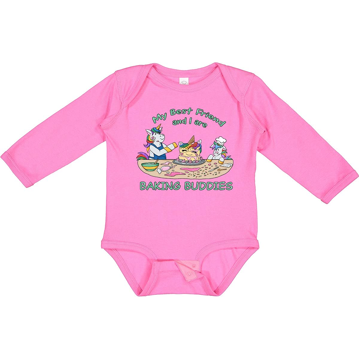 Inktastic My Best Friend and I are Baking Buddies Long Sleeve Baby Bodysuit - Cute Matching Outfits for Baking & Cooking Activities with Friends