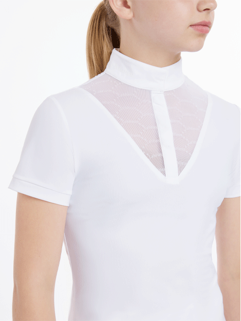 Young Rider Eva Short Sleeve Show Shirt - Breathable Equestrian Performance Top for Women | Perfect for Horse Riding Competitions & Training