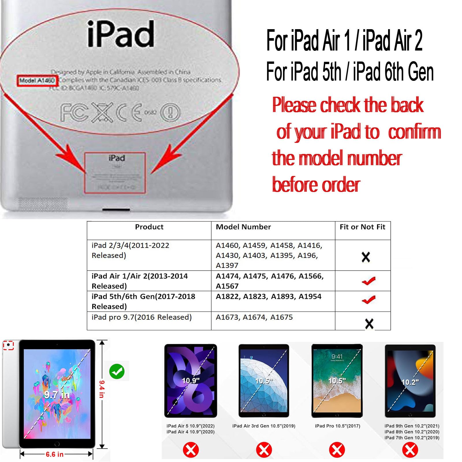 Premium Magnetic Smart Case for iPad 5th/6th Gen (9.7