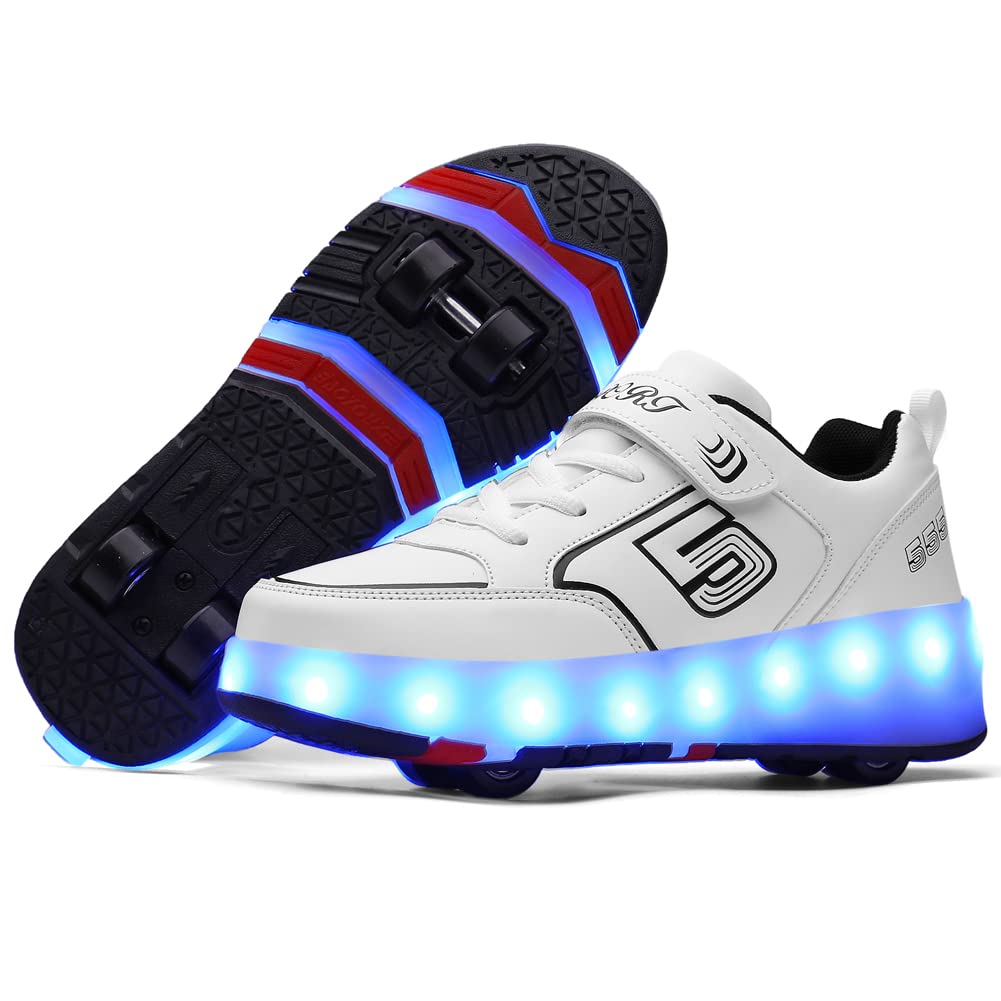 HIWISH LED Roller Skate Shoes for Kids - Flashing Wheels Sneakers for Boys & Girls - Outdoor Play & Sports