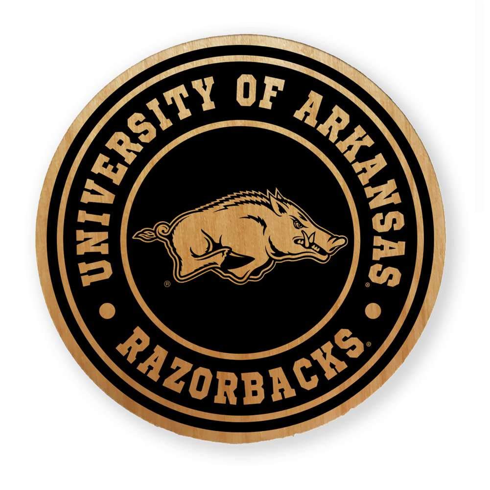 NCAA Alderwood Round Coasters Set of 4 - Premium Wood Drink Coasters for Beer, Wine & Coffee - Perfect for Game Day, Home Bar & Office Decor