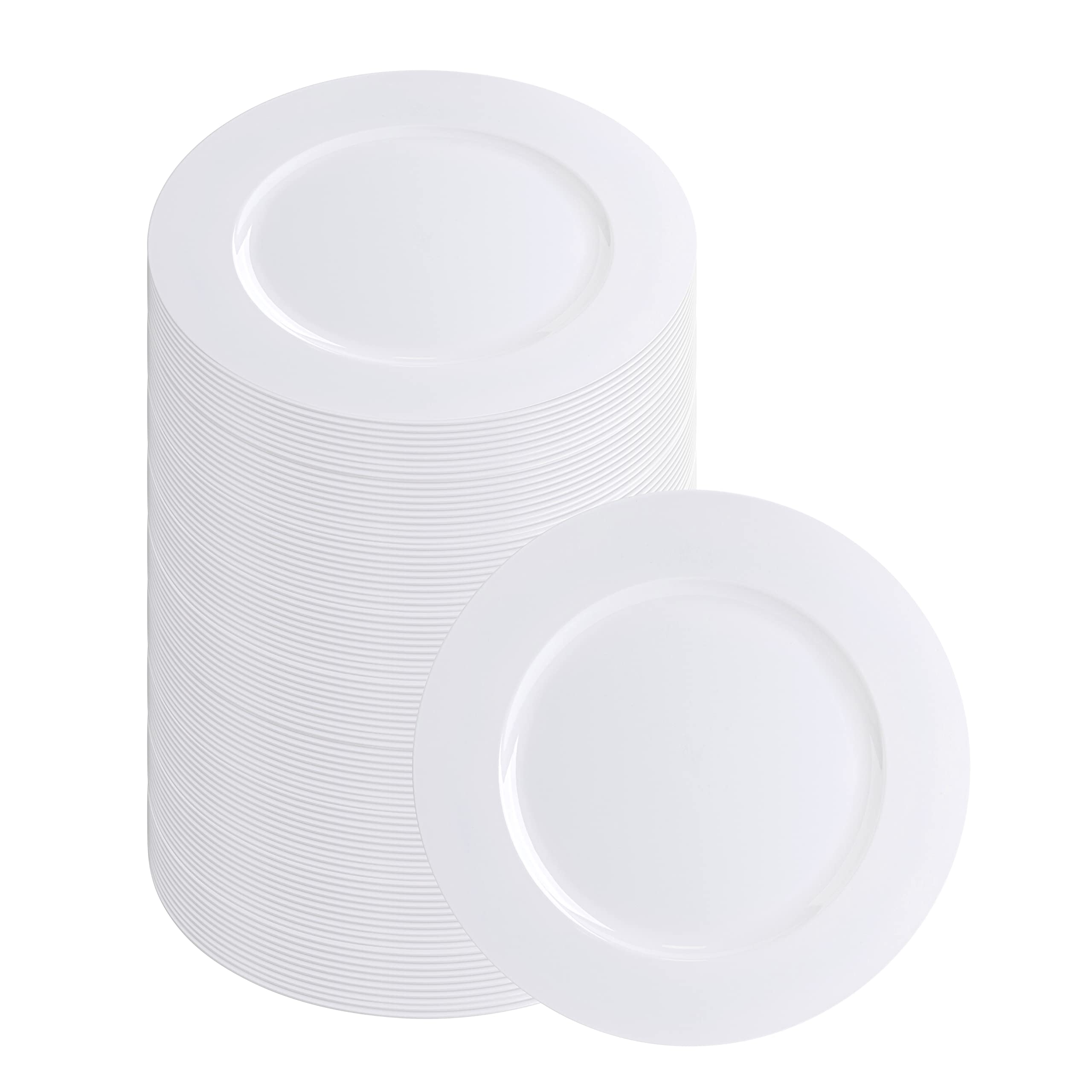13-Inch White Disposable Charger Plates - 96 Pack Heavy-Duty Elegant Dinner Plates for Weddings, Banquets & Formal Events - Perfect for Buffet, Catering & Upscale Dining