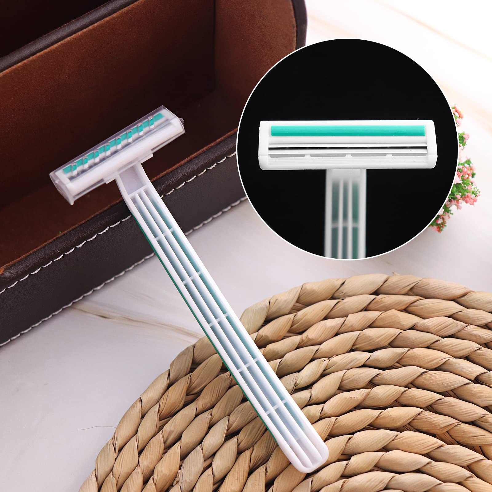 Bulk Disposable Razors - 30 Pack Green Twin Blade Razors Individually Wrapped with Safety Cap & Shaving Cream | Perfect for Travel, Hotels, Airbnbs, Shelters & Homeless Care Kits | Smooth Shaving Solution for Men & Women