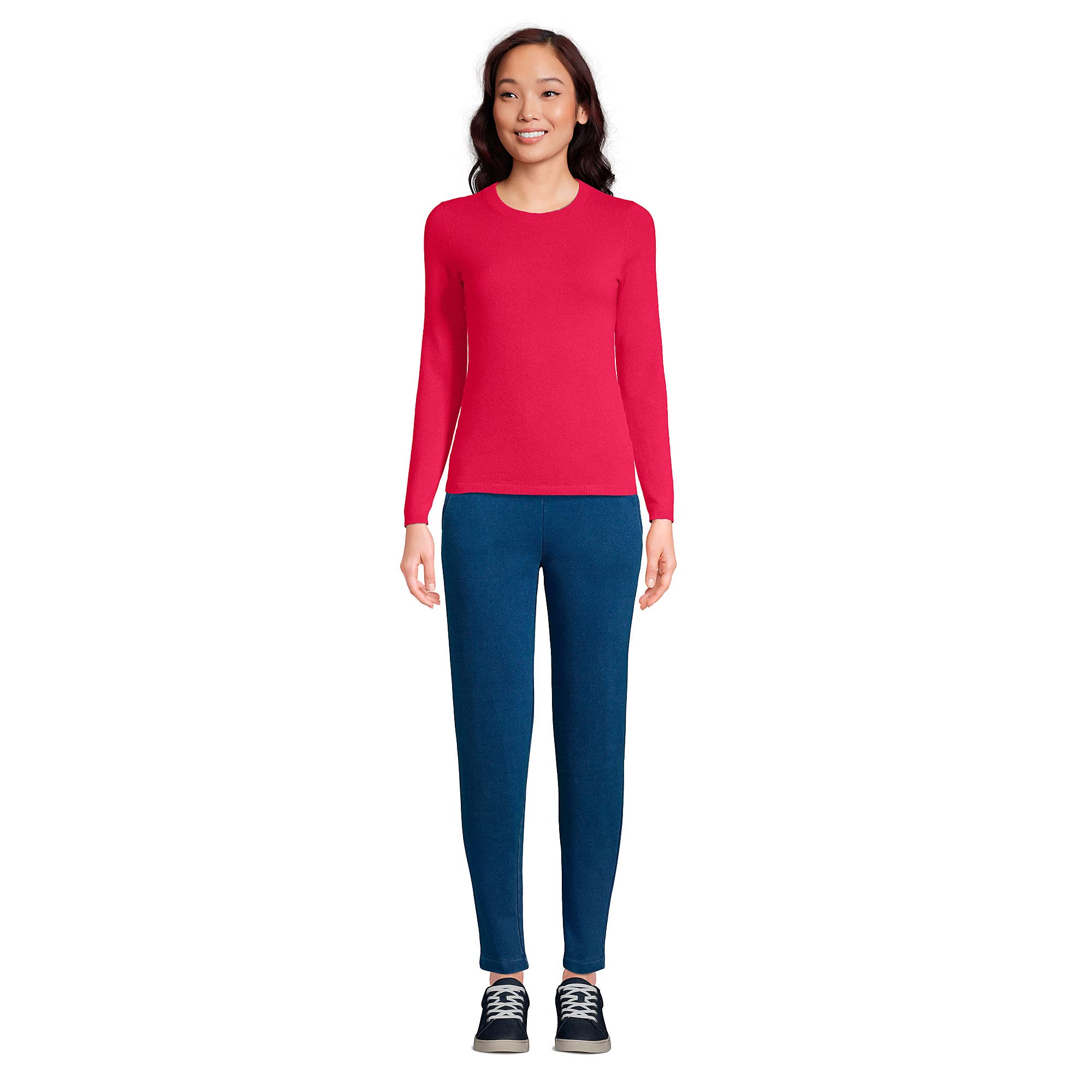 Lands' End Women's Cashmere Sweater - Soft & Warm Hot Pink Pullover, Size Medium (Regular Fit) | Perfect for Winter, Office Wear & Casual Outfits