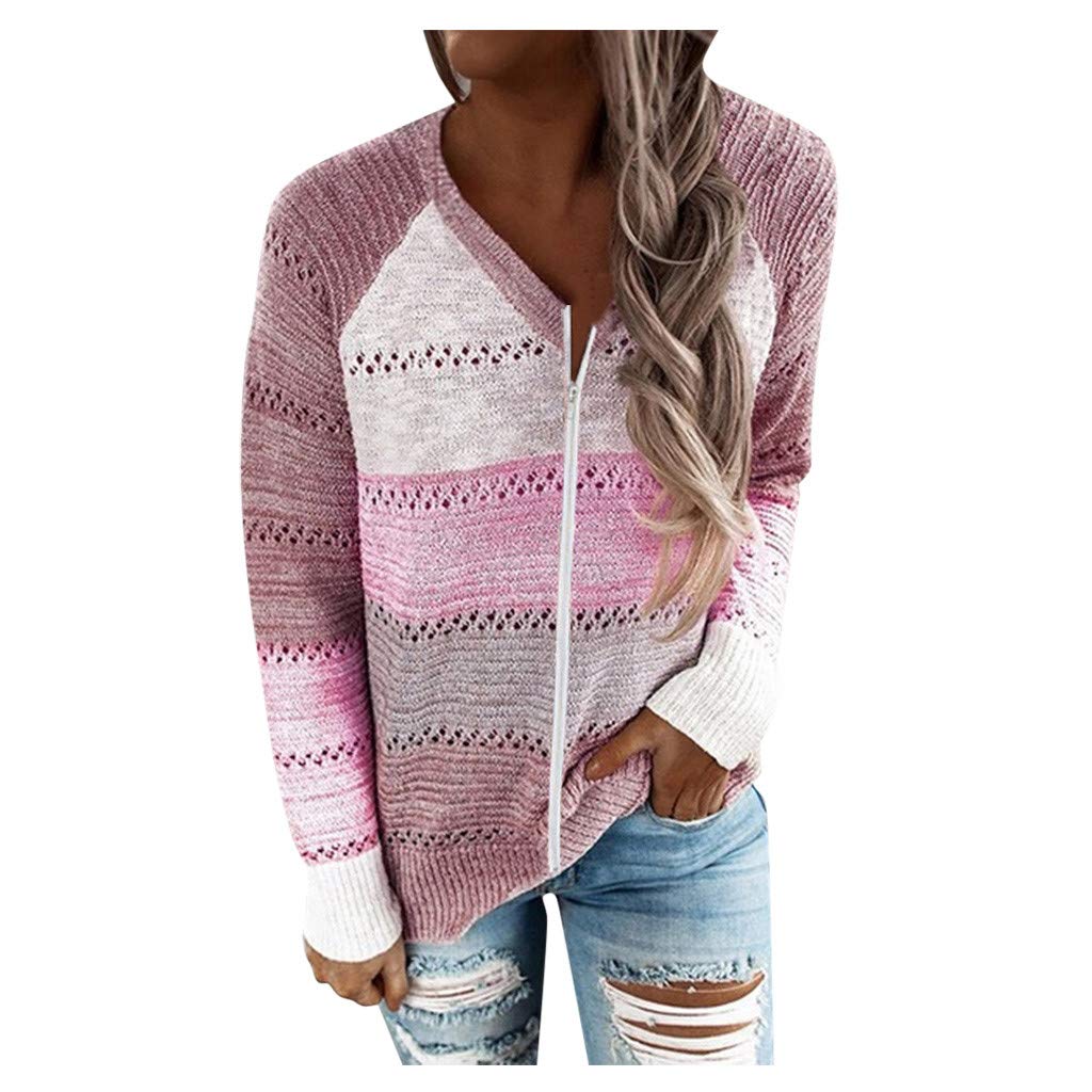 Melupa Women's Lightweight Color Block Hooded Sweater - Long Sleeve Knitted Pullover Hoodie for Casual Wear, Fall Fashion & Outdoor Activities