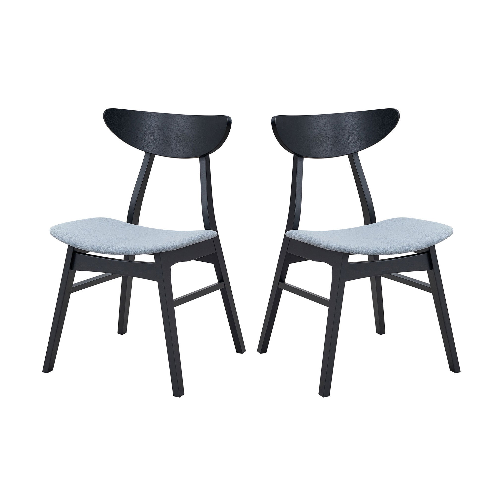 Modern 5-Piece Wooden Dining Table Set with Upholstered Chairs - Round Kitchen Table & 4 Chairs for Living Room, Restaurant - Sturdy Black Furniture Set for Family Dinners & Entertaining Guests