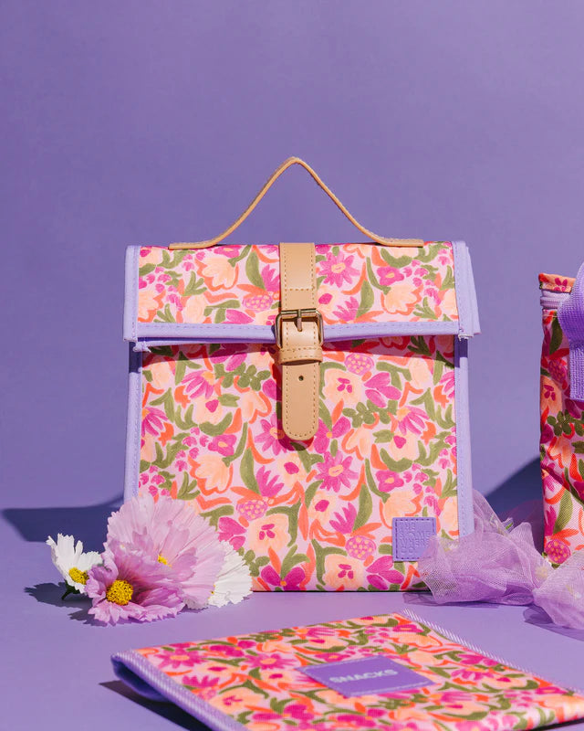 The Somewhere Co Petal Party Lunch Satchel - Stylish Insulated Tote Bag for Women, Work, Picnic & Beach - Perfect for Office, School & Outdoor Activities