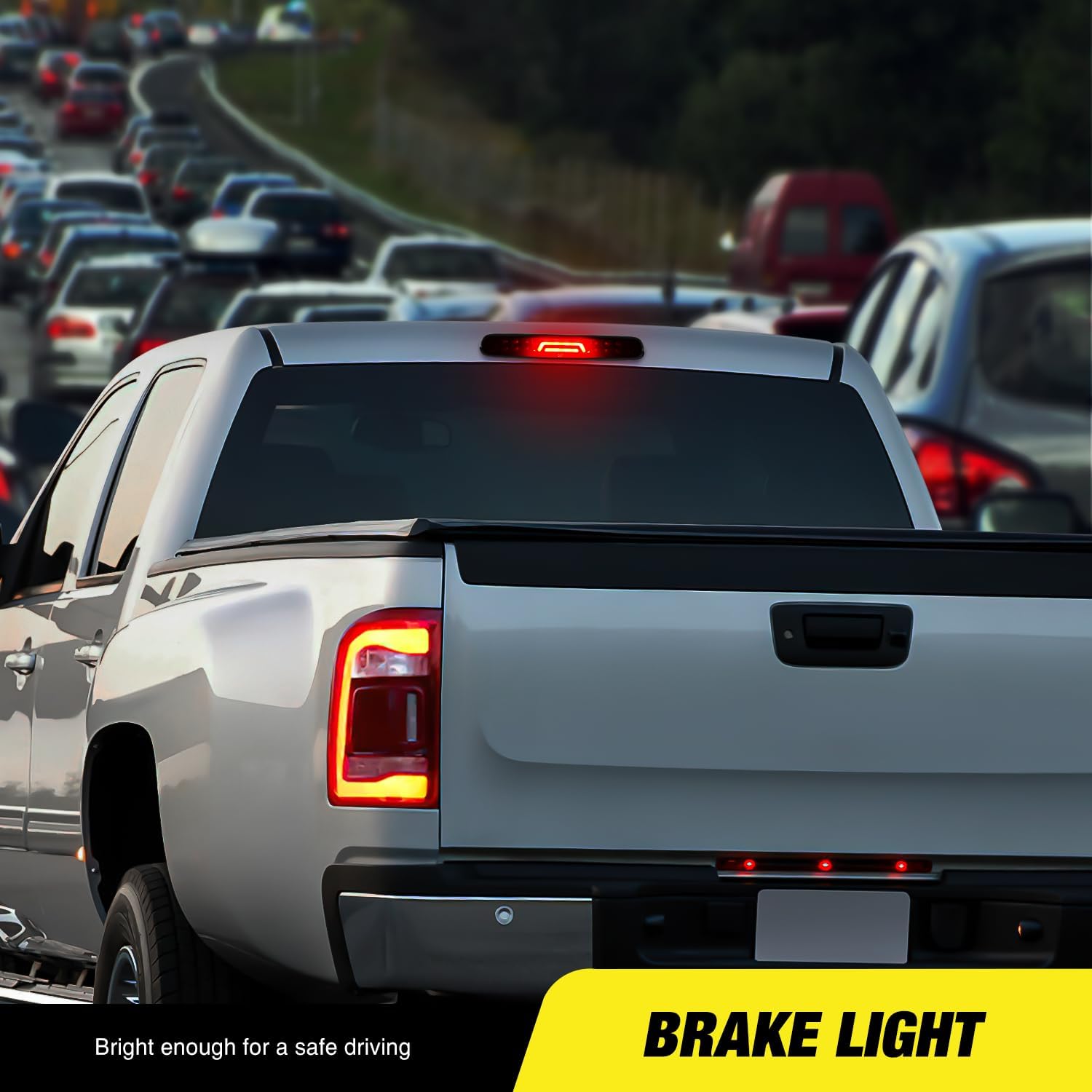 2007-2013 Chevy Silverado & GMC Sierra 1500/2500/3500HD Third Brake Light Replacement - High Visibility LED Stop Lamp for Improved Safety (Fits Crew Cab, Extended Cab & Regular Cab Models) - Perfect for Night Driving, Towing & Enhanced Vehicle Visibility