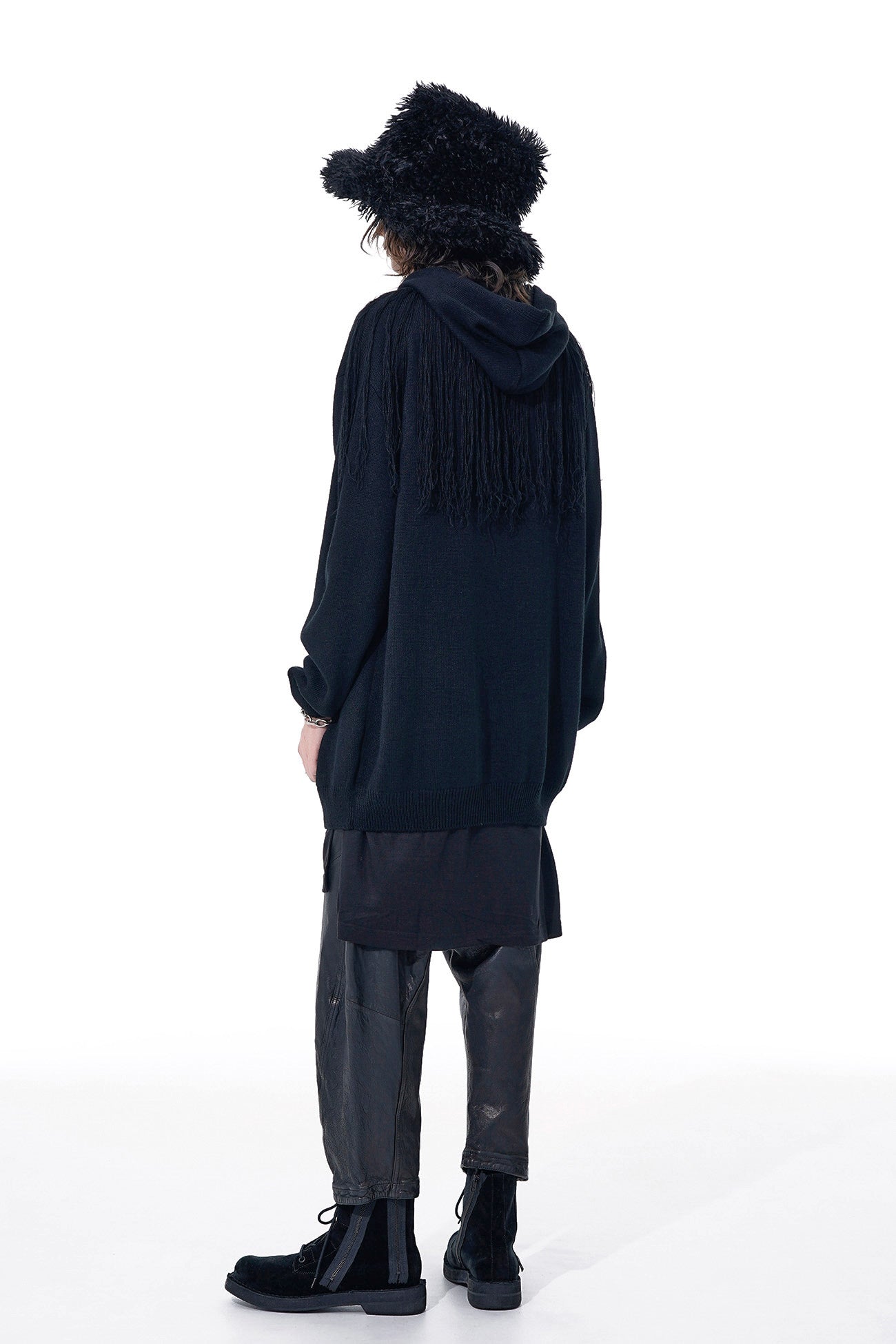 CORPILON Women's Bulky Wool Fringe Knit Parka Coat - Warm Winter Outerwear for Casual Street Style & Cold Weather Fashion