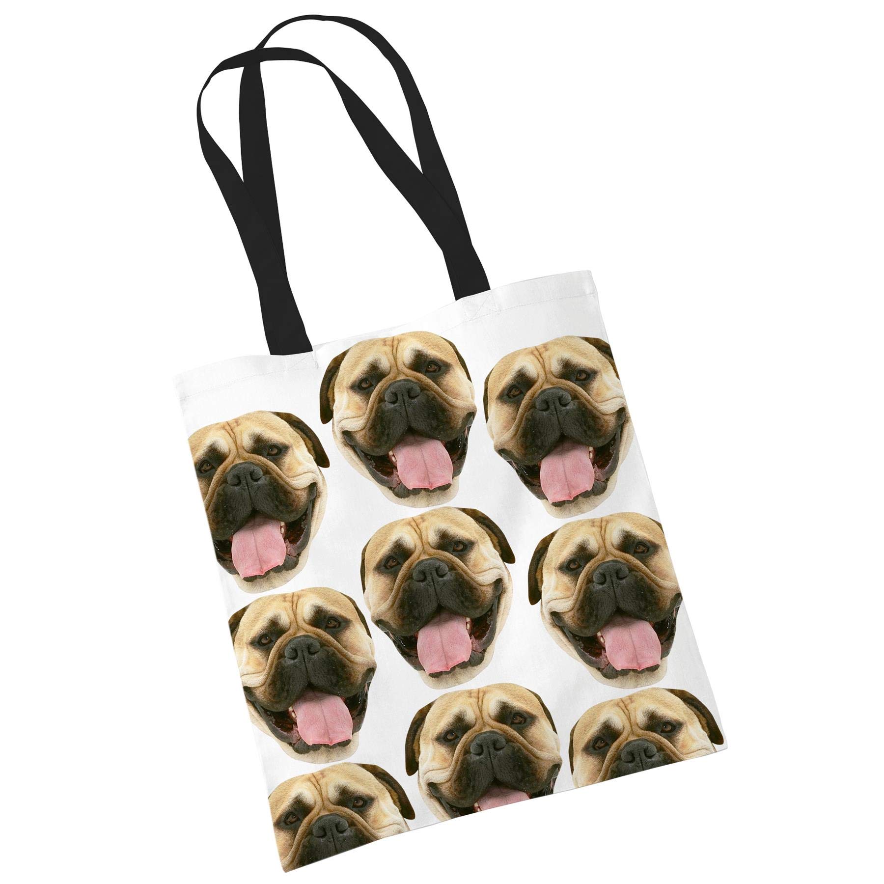 Bullmastiff Tote Bag - Cute Dog Print Canvas Shopping Bag - Perfect Gift for Dog Lovers - Great for Grocery Shopping, Beach Trips & Dog Park Outings
