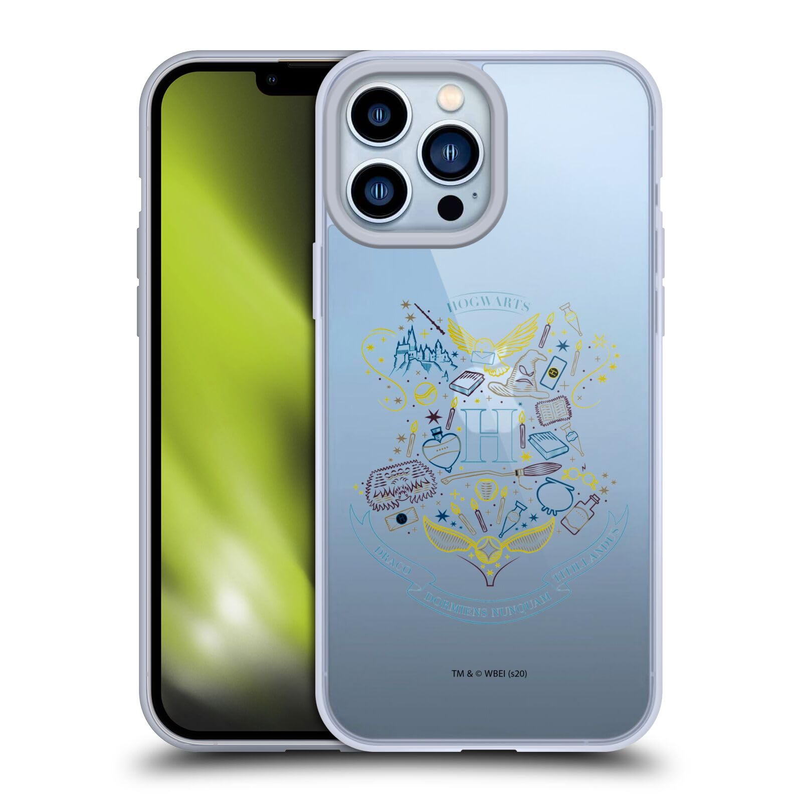 Head Case Designs Officially Licensed Harry Potter Hogwarts Deathly Hallows Soft Gel Case for iPhone 13 Pro Max - Protective Phone Cover for Fans, School, Work & Travel