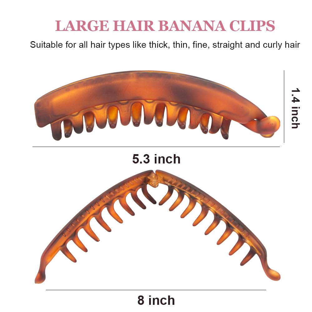 6 PCS Large Banana Hair Clips for Thick Hair - 5.3