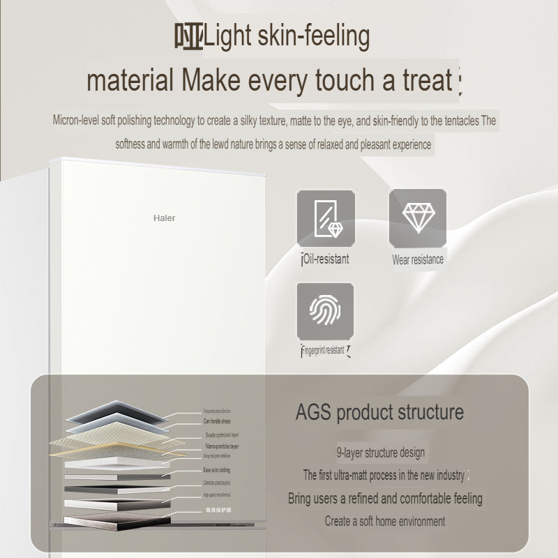 Haier BCD-180LHC200GL 180L 2-Door White Mini Refrigerator - Compact Freezer for Dorm, Office, Apartment & Small Spaces