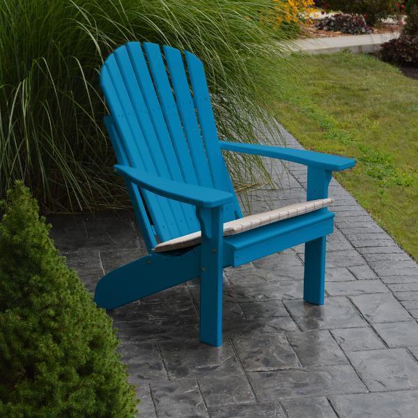 Premium Yellow Pine Fanback Adirondack Chair - Solid Wood Outdoor Patio Furniture for Garden, Deck & Poolside Relaxation