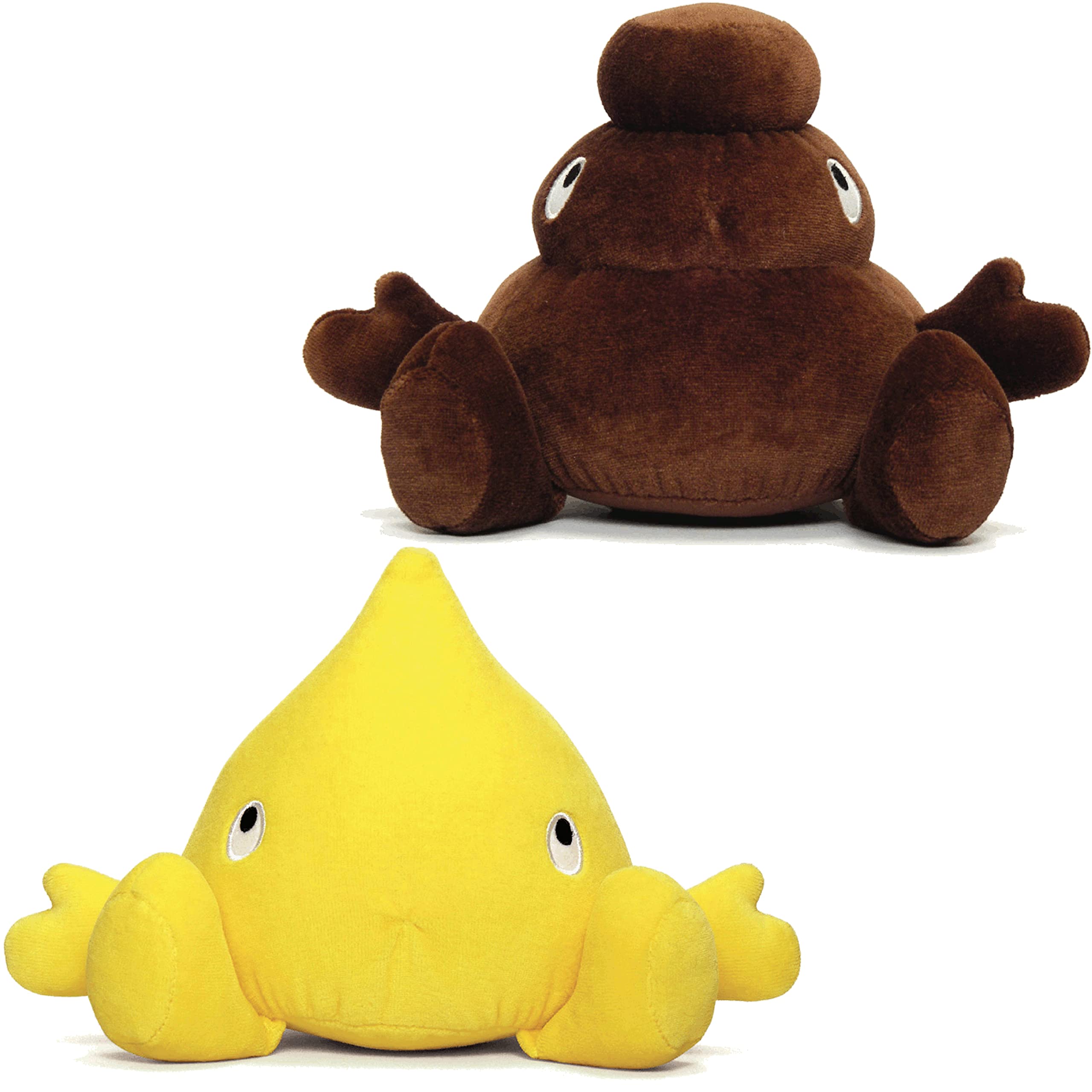 Pee & Poo Plush Toys Set - 2 Soft Stuffed Animal Pillows for Kids - Potty Training Aid & Funny Gag Gifts for Adults (6x5.5 Inches) - Perfect for Playtime, Baby Showers & Prank Gifts